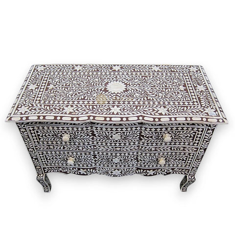 Estelle Bone Inlay 2 Drawer Chest Brown