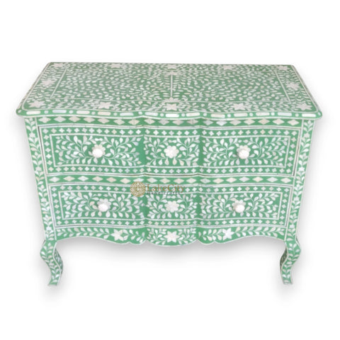 Estelle Bone Inlay 2 Drawer Chest Green