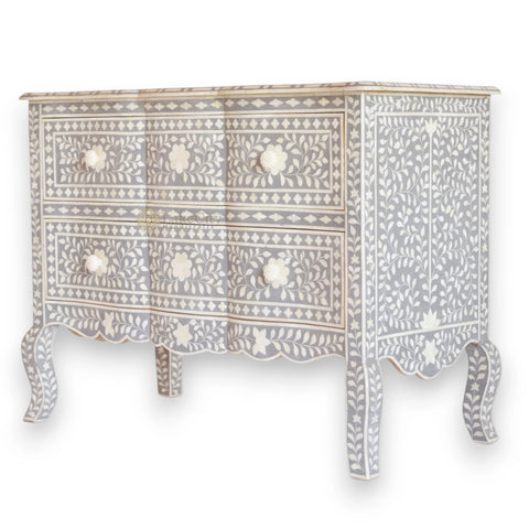 Estelle Bone Inlay 2 Drawer Chest Grey