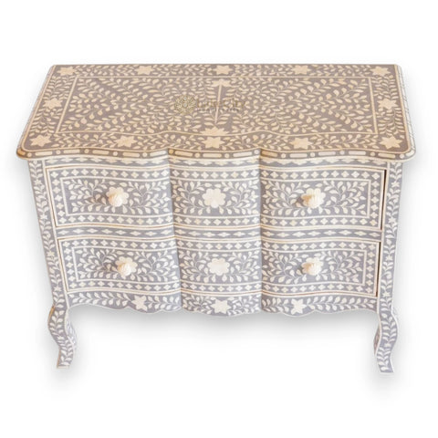Estelle Bone Inlay 2 Drawer Chest Grey