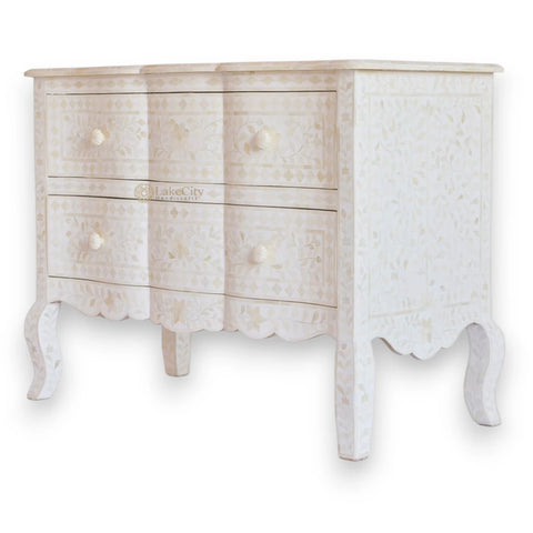 Estelle Bone Inlay 2 Drawer Chest White