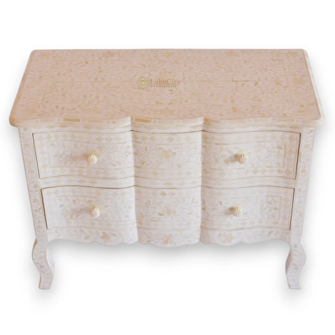 Estelle Bone Inlay 2 Drawer Chest White