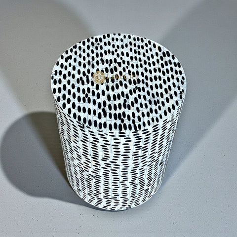 FUSION Full Bone Inlay Round Side Table Black