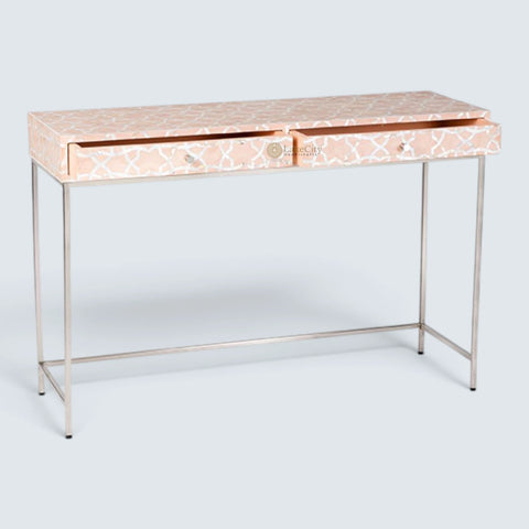 Fez Mother Of Pearl Inlay Console Pale Pink