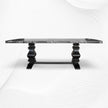 Flora Bone Inlay Dining Table Black