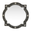 Floral Bone Quatrefoil Mirror Black 2