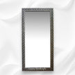 Floral Embossed Bone Full Length Mirror Black