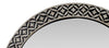 Black Floral Embossed Bone Round Mirror 2