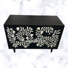 Flower Bone Inlay 2 Door Cabinet Black 2