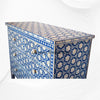 Flower Bone Inlay 4 Drawer Chest Dark Blue 4