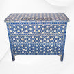 Flower Bone Inlay 4 Drawer Chest Dark Blue 2