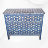 Flower Bone Inlay 4 Drawer Chest Dark Blue 2