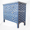 Flower Bone Inlay 4 Drawer Chest Dark Blue 3