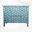 Flower Bone Inlay 4 Drawer Chest Teal Green 1