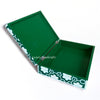 Flower Bone Inlay Box Teal Green