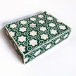 Flower Bone Inlay Box Teal Green