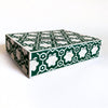 Flower Bone Inlay Box Teal Green