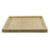 Mustard Bone Inlay Tray In Geometric Design 1