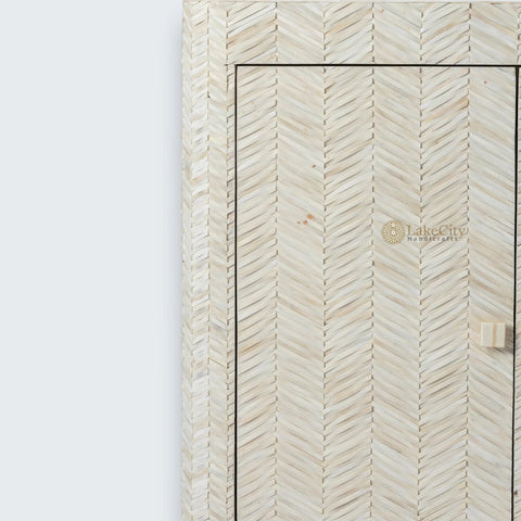 Full Bone Inlay Braided 2 Doors Cabinet