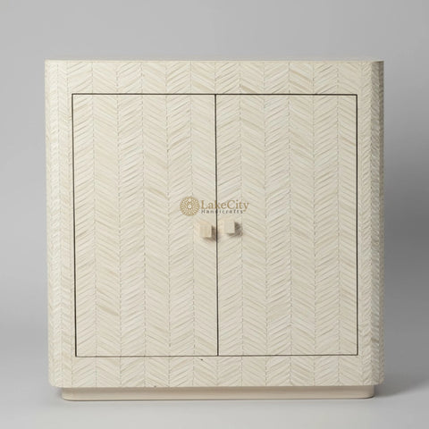 Full Bone Inlay Braided 2 Doors Cabinet