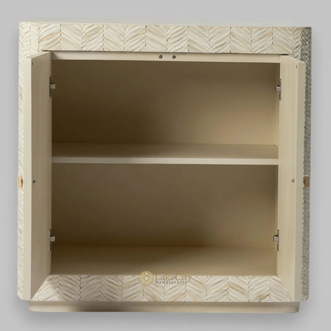 Full Bone Inlay Braided 2 Doors Cabinet