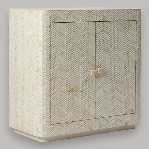 Full Bone Inlay Braided 2 Doors Cabinet