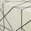 Full Bone Inlay Geometric 2 Door 2 Drawer Cabinet Metal Legs Black 5