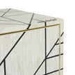 Full Bone Inlay Geometric 2 Door 2 Drawer Cabinet Metal Legs Black 4