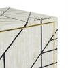 Full Bone Inlay Geometric 2 Door 2 Drawer Cabinet Metal Legs Black 4
