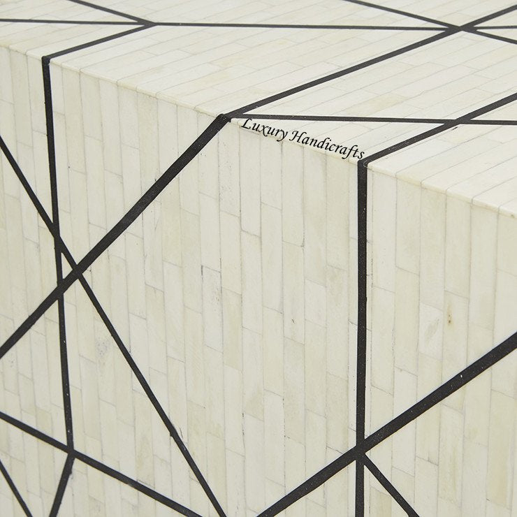Full Bone Inlay Geometric Side Table 3