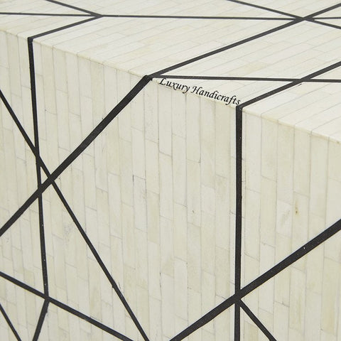 Full Bone Inlay Geometric Side Table 3