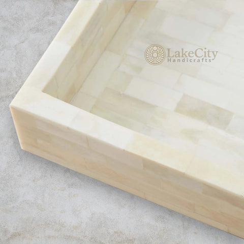 Full Bone Inlay Rectangle Serving Tray