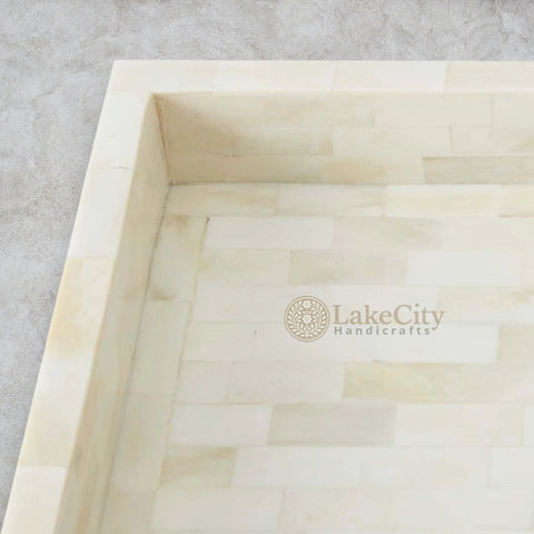 Full Bone Inlay Rectangle Serving Tray