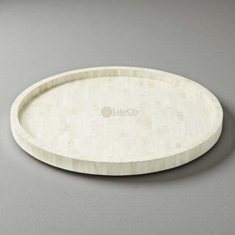 Full Bone Inlay Round Tray