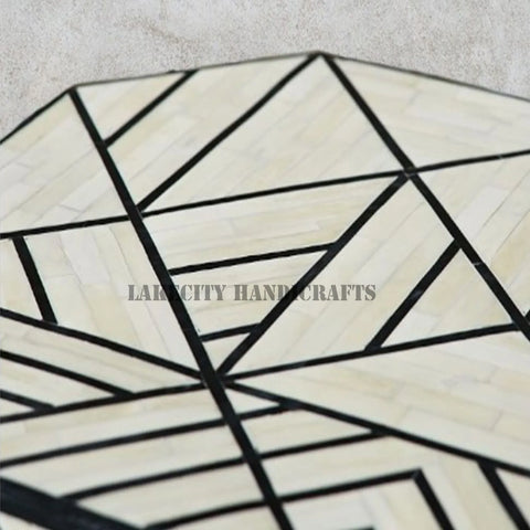 Bone Inlay Nola Geometric Design Coffee Table Black | Bone Inlay Nola Geometric Design Center Table Black