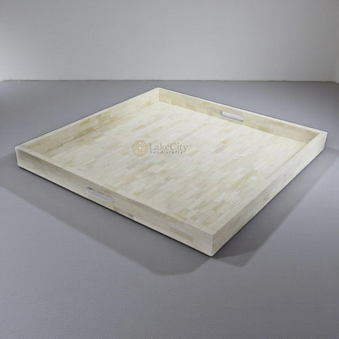 Full Ivory Bone Inlay Tray Square