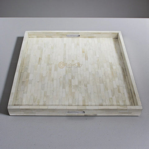 Full Ivory Bone Inlay Tray Square