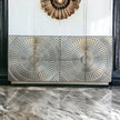 Silver Metal Embossed Fusion 4 Door Cabinet 1