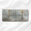 Silver Metal Embossed Fusion 4 Door Cabinet 6