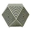 Bone Inlay Octagonal Round Stool Black 3