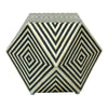 Bone Inlay Octagonal Round Stool Black 3