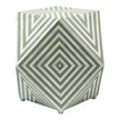 Bone Inlay Octagonal Round Stool Grey 1