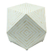 Bone Inlay Octagonal Round Stool White 1