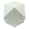 Bone Inlay Octagonal Round Stool White 1