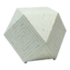 Bone Inlay Octagonal Round Stool White 3