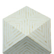 Bone Inlay Octagonal Round Stool White 4