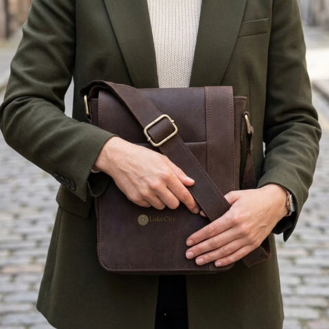 Genuine Leather Cross Body Shoulder Bag Adjustable Strap