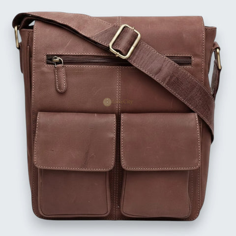 Genuine Men Leather Multi-purpose Utility Sling Messenger Bag