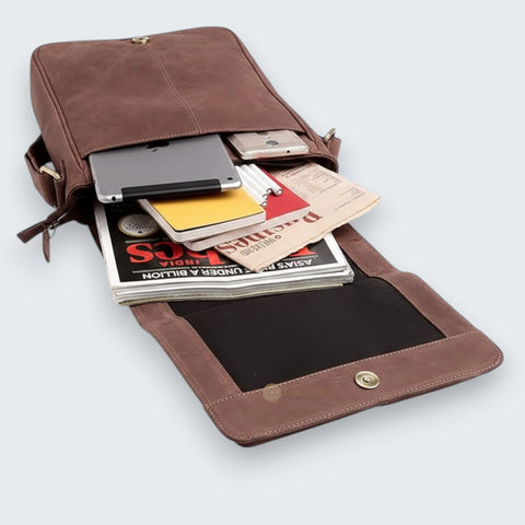 Genuine Men Leather Multi-purpose Utility Sling Messenger Bag