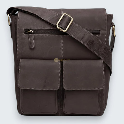 Genuine Men Leather Multi-purpose Utility Sling Messenger Bag